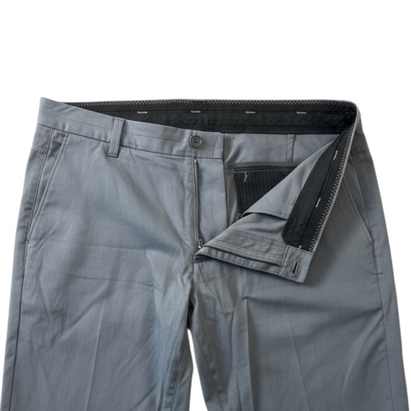 Calvin Klein Men’s Gray Stretch Chino Pants 34x34 Slim Straight Fit - Picture 3 of 9